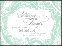 Rococo Elegance Letterpress Save The Date Design Small