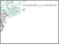 Rococo Elegance Letterpress Thank You Card Flat Design Small