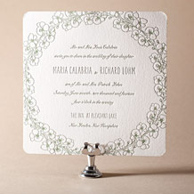 Romantic Floral Letterpress Invitation Design Small