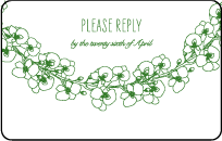 Romantic Floral Letterpress Reply Postcard Front Design Small