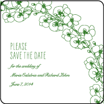 Romantic Floral Letterpress Save The Date Design Small