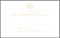 Rose Letterpress Reply Postcard Front Design Small