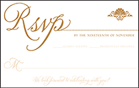 Rosecliff Letterpress Reply Postcard Front Design Small