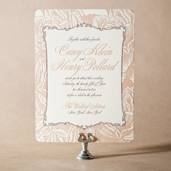 Roslyn Frame Letterpress Invitation Design Small