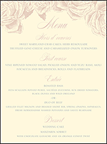 Roslyn Frame Letterpress Menu Design Small