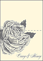 Roslyn Frame Letterpress Thank You Card Fold Design Small