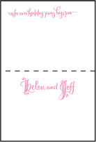 Royal Calligraphy Letterpress Placecard Fold Design Small