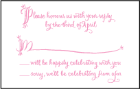 Royal Calligraphy Letterpress Reply Postcard Front Design Small
