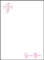 Royal Calligraphy Letterpress Thank You Card Flat Design Small