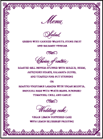 Royal Frame Letterpress Menu Design Small