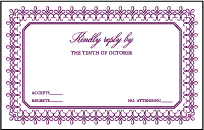 Royal Frame Letterpress Reply Postcard Front Design Small