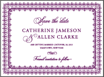 Royal Frame Letterpress Save The Date Design Small