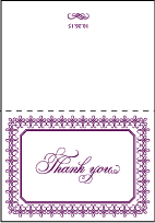 Royal Frame Letterpress Thank You Card Fold Design Small
