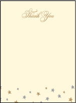 Royal Night Letterpress Thank You Card Flat Design Small