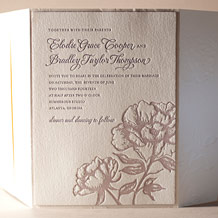 Royal Peony Letterpress Invitation Design Small