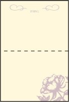 Royal Peony Letterpress Placecard Fold Design Small