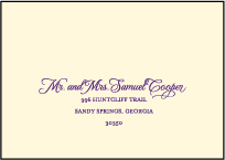 Royal Peony Letterpress Reply Envelope Design Small