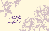 Royal Peony Letterpress Reply Postcard Front Design Small