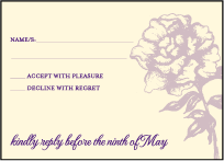 Royal Peony Letterpress Reply Design Small