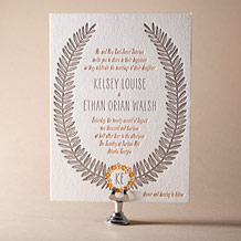Rustic Jolene Letterpress Invitation Design Small