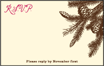 Rustic Lookout Letterpress Reply Postcard Front Design Small