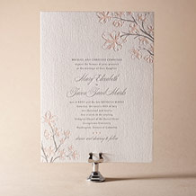 Sakura Letterpress Invitation Design Small