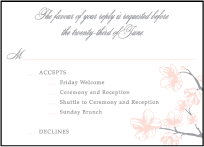 Sakura Letterpress Reply Design Small