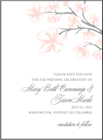 Sakura Letterpress Save The Date Design Small