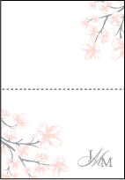 Sakura Letterpress Thank You Card Fold Design Small