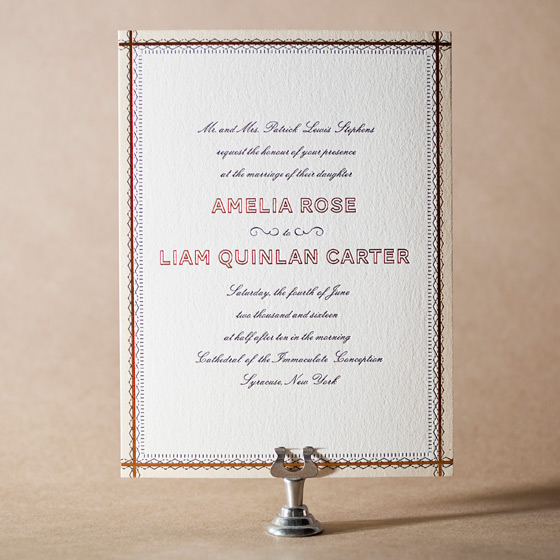 Sampler Letterpress Invitation Design Small