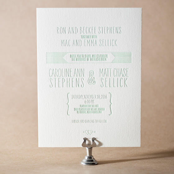 Sellick Modern Letterpress Invitation Design Small