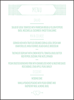 Sellick Modern Letterpress Menu Design Small