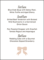 Simple Bow Letterpress Menu Design Small