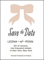 Simple Bow Letterpress Save The Date Design Small
