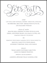 Simple Charms Letterpress Menu Design Small