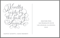 Simple Charms Letterpress Reply Postcard Front Design Small