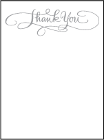 Simple Charms Letterpress Thank You Card Flat Design Small