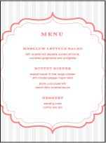 Simple Frame Letterpress Menu Design Small