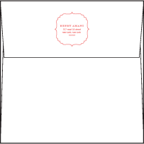 Simple Frame Letterpress Reply Envelope Design Small