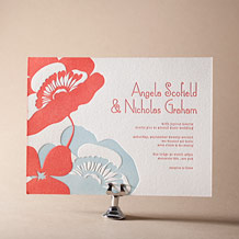 Simple Poppy Letterpress Invitation Design Small