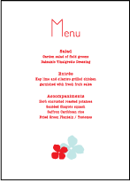 Simple Poppy Letterpress Menu Design Small