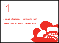 Simple Poppy Letterpress Reply Design Small