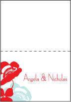 Simple Poppy Letterpress Thank You Card Fold Design Small