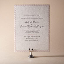 Simple Stripes Letterpress Invitation Design Small