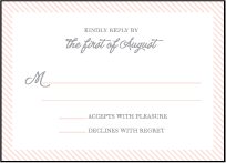 Simple Stripes Letterpress Reply Design Small