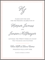 Simple Stripes Letterpress Save The Date Design Small