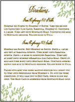Sonoma Calligraphy Letterpress Direction Design Small