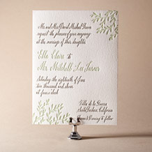 Sonoma Calligraphy Letterpress Invitation Design Small