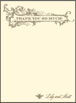 Splendor Letterpress Thank You Card Flat Design Small