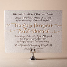 String Calligraphy Letterpress Invitation Design Small